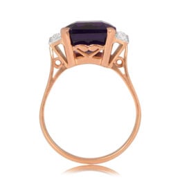 Retro Amethyst and Diamond Ring Barolo Ring