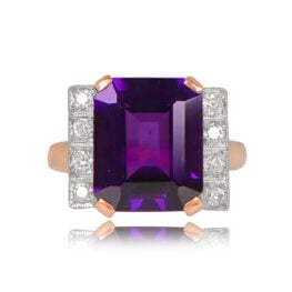 Amethyst and Diamond Vintage Ring Barolo Ring