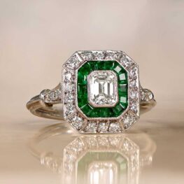 0.50ct Emerald Cut Diamond Engagement Ring 13043 Artistic