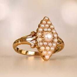 Antique Georgian Seed Pearl Cluster Ring - Harrisburg Ring 13223 Artistic