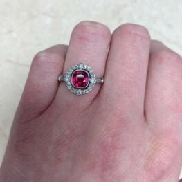 Old European Cut Diamond Halo Ruby Ring 13284 F2