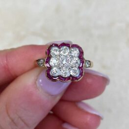 Half Bezel Set Natural Caliber Ruby Ring 13357 F5