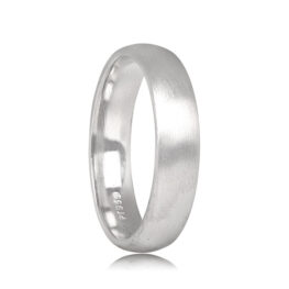 Platinum Brushwork Finish 5mm Wedding Band - Venton Band