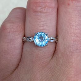 1.18ct Natural Aquamarine Center Stone Engagement Ring 13549 F2