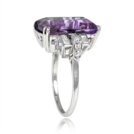 Cushion Cut Amethyst Cocktail Ring - Uxbridge Ring 13686 TSV