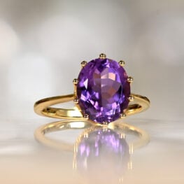 3.38ct Natural Prong Set Amethyst 18k Yellow Gold Gemstone Ring 13721-Artistic-1000x1000