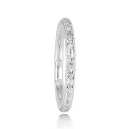 Handcrafted Platinum Hand Engraved Wedding Band - DeKalb Band 13872 TSV