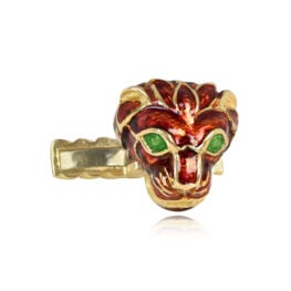 18k Yellow Gold Tiger Cufflinks David Webb Cufflinks Top Tilt