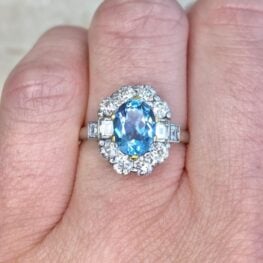 1.20ct Oval Cut Natural Aquamarine Gemstone Ring 14017 F2