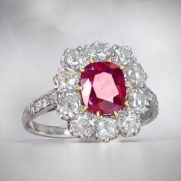 cushion cut natural non-heated Burma ruby Artistic Picture 14115