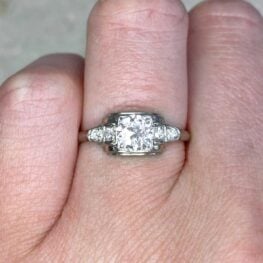 0.50ct Old European Cut Diamond Center Stone Engagement Ring Circa 1950 14216 F2