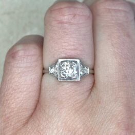 Vintage Deco Old Euro Edison Engagement Ring 14374-F2