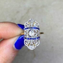 Platinum on 18k Yellow Gold Milgrain Ring 14518 F5