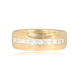 Carre Cut Diamond Gold Wedding Band - Athenia Band 14661 TV