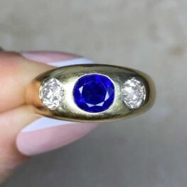 sapphire diamonds engagement ring yellow gold Celano Ring