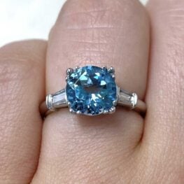 Round Cut Aquamarine Solitaire Gemstone Ring 14774 F2