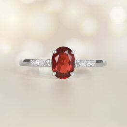 1.67 Garnet Prong-Set in 14k White Gold Ring Loudon Ring 14875