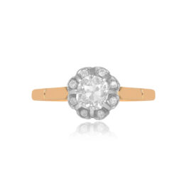 Platinum on 18k Yellow Gold Antique ring Lorton Ring Top View