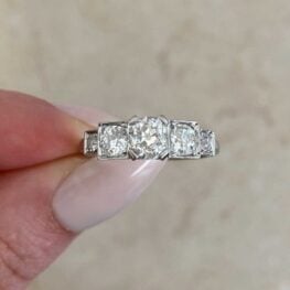 Bellevue Ring from the Art Deco era bearing French import marks