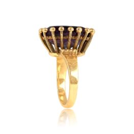 Top Side View 7 carat Amethyst on Gold Gemstone Ring 15266