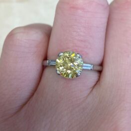 Fancy Yellow Diamond 1.72ct Engagement Ring D118 F3