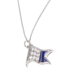 Vintage Flag Diamond and Sapphire Necklace 10670-2