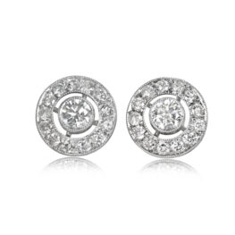 Round Brilliant Cut Diamond Halo Earrings - Westergard Earrings MAR108 TV