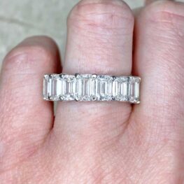 9.78ct Total Diamond Weight Emerald Cut Eternity Band MOSK-F2