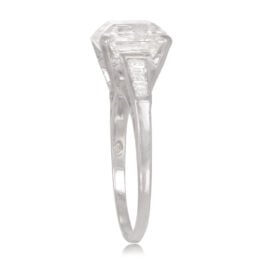 Olean Antique Asscher Cut Engagement Ring Top Side View