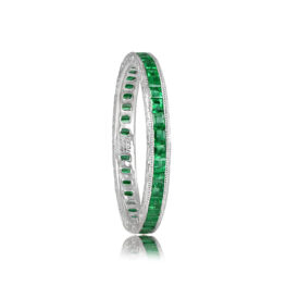 Channel Set Emerald Platinum Eternity Band - Sullivan Band 12622 TSV